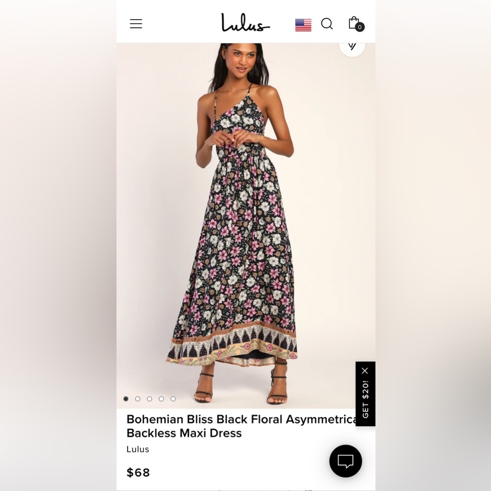 Lulus Asymmetrical Bohemian Long Dress - Size XS - NWT